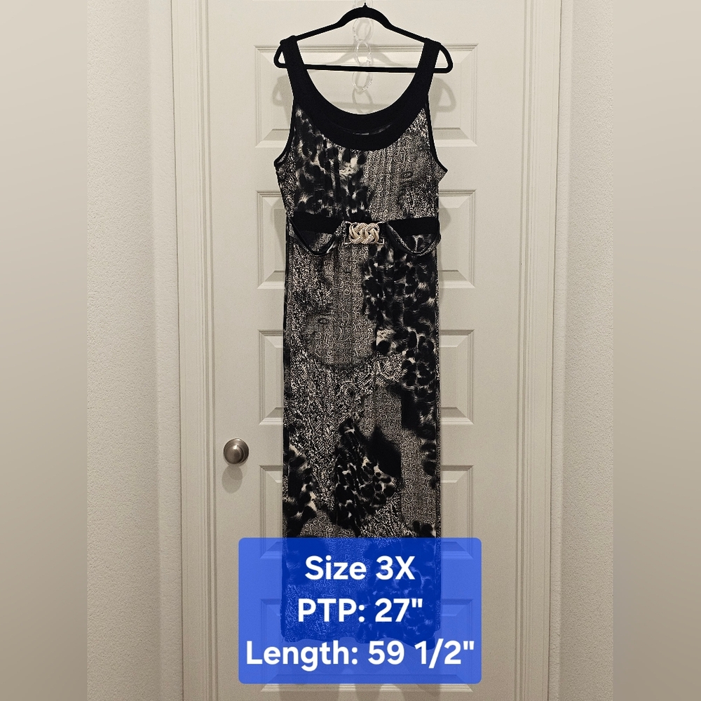 Dots Sleeveless Maxi Dress, GUC, Size 3X